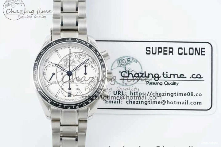 0512 Speedmaster Racing Master SS HKF Best Edition White Dial on SS Bracelet A Premium 7809